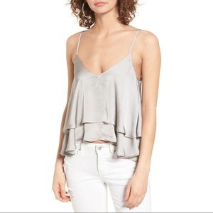 Leith gray satin tank